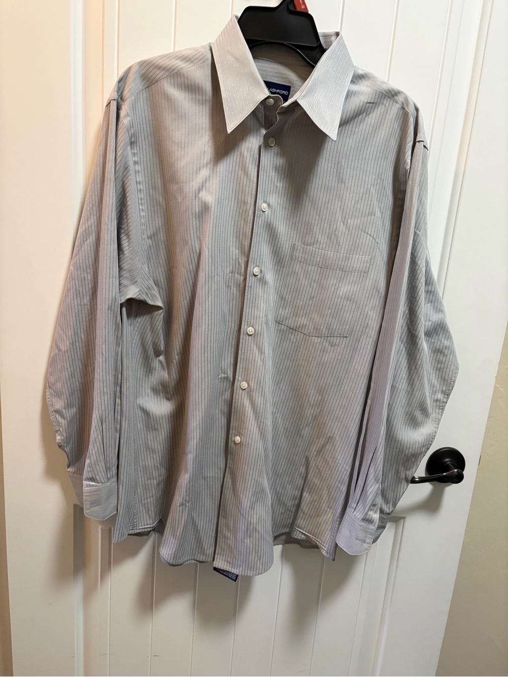 John Ashford Light Gray Pinstripe Dress Shirt